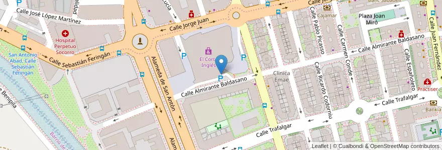 Mapa de ubicacion de El Corte Inglés en Spanje, Murcia, Murcia, Campo De Cartagena Y Mar Menor, Cartagena.