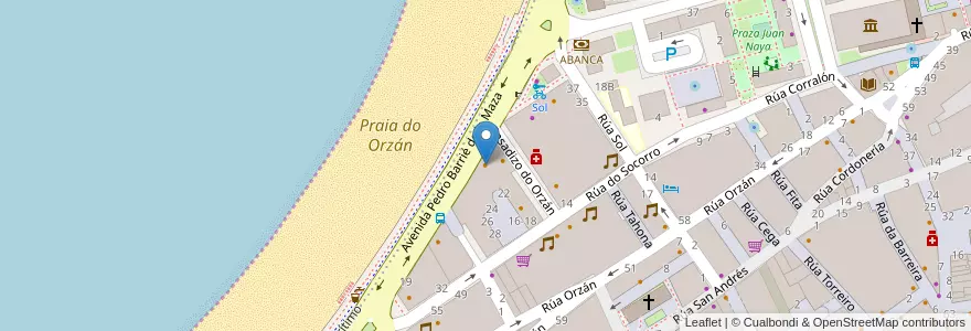 Mapa de ubicacion de El Cortijo en スペイン, ガリシア州, A Coruña, A Coruña, A Coruña.