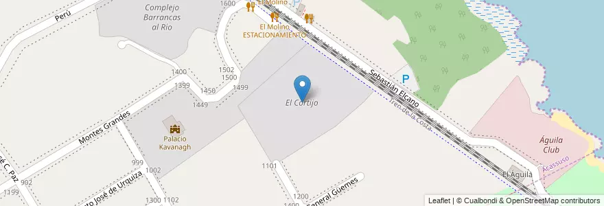 Mapa de ubicacion de El Cortijo en Arjantin, Partido De San Isidro, Acassuso.