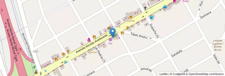 Mapa de ubicacion de El Coyote en アルゼンチン, ブエノスアイレス州, Partido De San Fernando, Victoria.