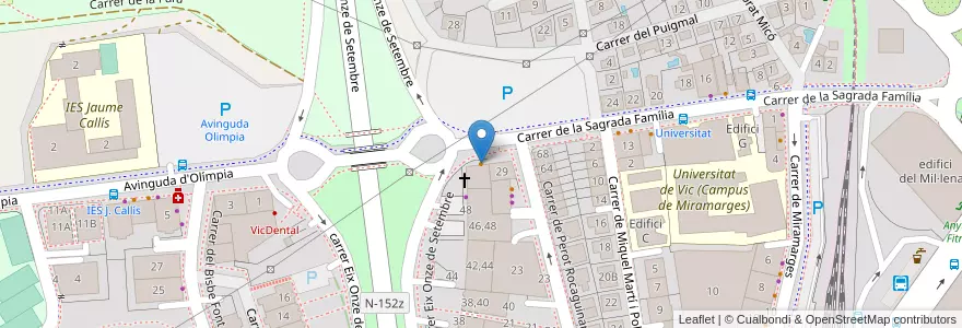 Mapa de ubicacion de El Crossanet en Spanien, Katalonien, Barcelona, Osona, Vic.