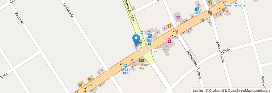 Mapa de ubicacion de El Cruce en Arjantin, Buenos Aires, Partido De Tigre, Don Torcuato.