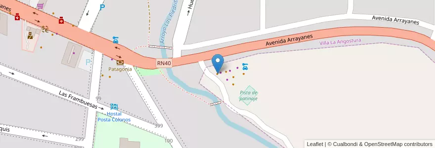 Mapa de ubicacion de El cruce (Local 1) en الأرجنتين, تشيلي, نيوكوين, Departamento Los Lagos, Villa La Angostura, Villa La Angostura.