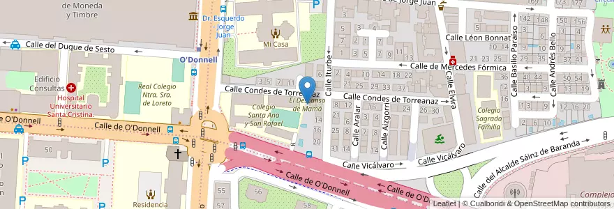 Mapa de ubicacion de El Descanso de Mamá en 스페인, Comunidad De Madrid, Comunidad De Madrid, Área Metropolitana De Madrid Y Corredor Del Henares, 마드리드.