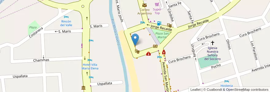 Mapa de ubicacion de El Descanso en 阿根廷, Córdoba, Departamento San Alberto, Pedanía Tránsito, Mina Clavero, Municipio De Mina Clavero.