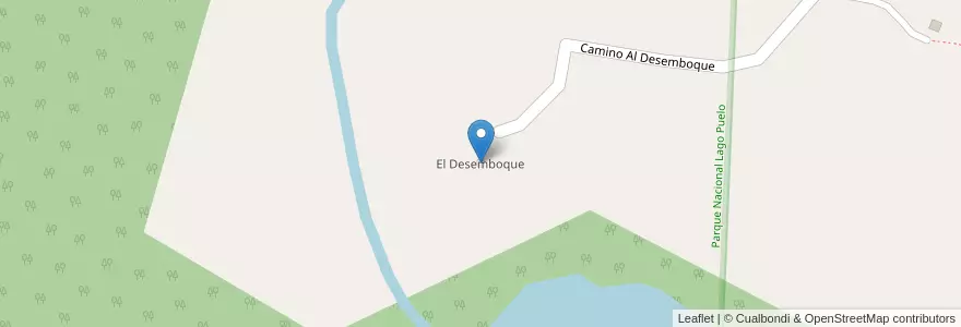 Mapa de ubicacion de El Desemboque en Argentina, Chile, Chubut, Departamento Cushamen.
