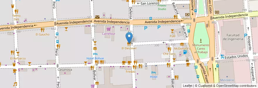 Mapa de ubicacion de El Desnivel, San Telmo en Arjantin, Ciudad Autónoma De Buenos Aires, Comuna 1, Buenos Aires.