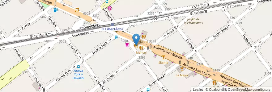 Mapa de ubicacion de El Destino, Villa Devoto en Аргентина, Буэнос-Айрес, Буэнос-Айрес, Comuna 11.