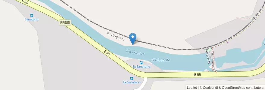 Mapa de ubicacion de El Diquecito en 阿根廷, Córdoba, Departamento Colón, Pedanía Calera Norte, La Calera.