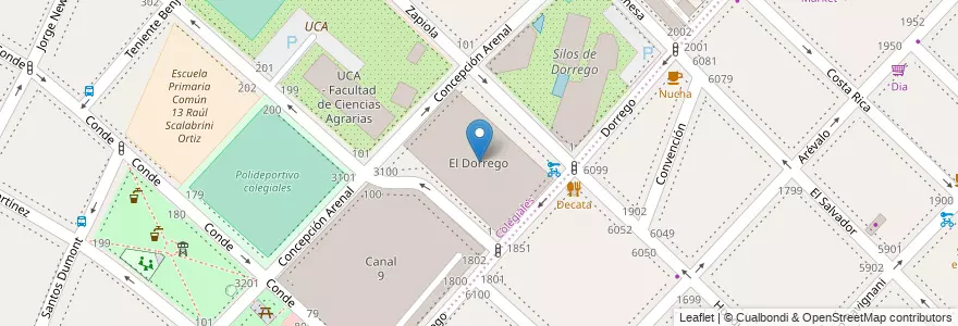 Mapa de ubicacion de El Dorrego, Colegiales en アルゼンチン, Ciudad Autónoma De Buenos Aires, ブエノスアイレス.