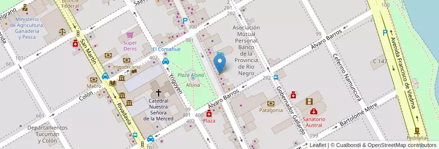 Mapa de ubicacion de El Dragón en 아르헨티나, 리오네그로주, Departamento Adolfo Alsina, Viedma, Viedma.