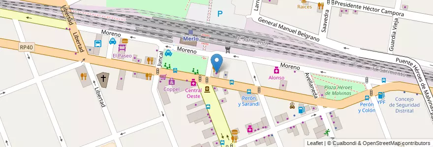 Mapa de ubicacion de El Duende en Argentinië, Buenos Aires, Partido De Merlo, Merlo.