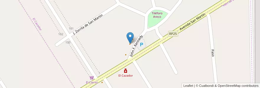 Mapa de ubicacion de El Duende en Arjantin, Buenos Aires, Partido De Escobar, El Cazador.