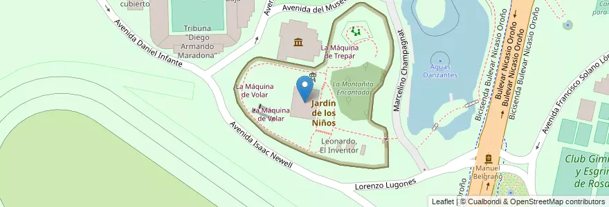 Mapa de ubicacion de El Edificio Semi Enterrado en آرژانتین, سانتافه, Departamento Rosario, Municipio De Rosario, تسبیح.