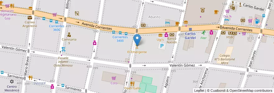 Mapa de ubicacion de El Emergente, Balvanera en Argentinië, Ciudad Autónoma De Buenos Aires, Comuna 5, Buenos Aires.