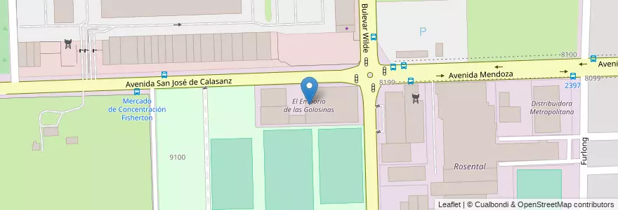 Mapa de ubicacion de El Emporio de las Golosinas en الأرجنتين, سانتا في, Departamento Rosario, Municipio De Rosario, روساريو.