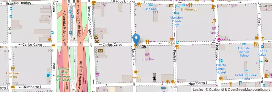 Mapa de ubicacion de El Encuentro, Constitucion en Argentine, Ciudad Autónoma De Buenos Aires, Comuna 1, Buenos Aires.
