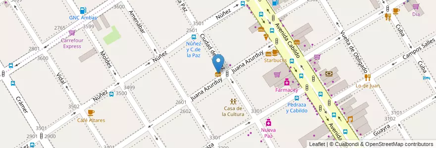 Mapa de ubicacion de El Encuentro, Nuñez en آرژانتین, Ciudad Autónoma De Buenos Aires, Buenos Aires, Comuna 13.