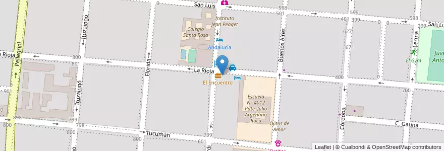 Mapa de ubicacion de El Encuentro en Аргентина, Сальта, Capital, Municipio De Salta, Salta.