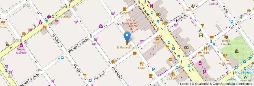 Mapa de ubicacion de El Escandinavo, Belgrano en アルゼンチン, Ciudad Autónoma De Buenos Aires, ブエノスアイレス, Comuna 13.