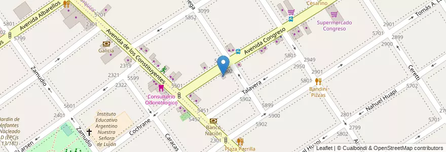 Mapa de ubicacion de El Escorial, Villa Urquiza en آرژانتین, Ciudad Autónoma De Buenos Aires, Comuna 12, Buenos Aires.