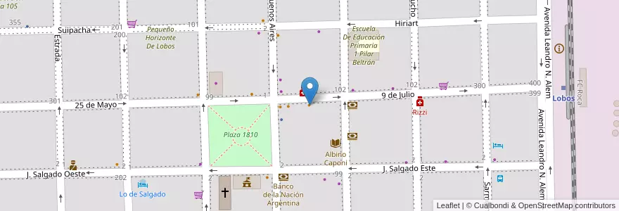 Mapa de ubicacion de El Escritorio en Аргентина, Буэнос-Айрес, Partido De Lobos, Lobos.