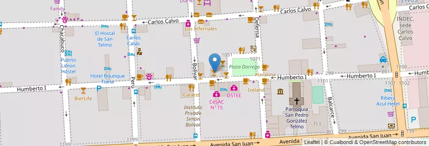 Mapa de ubicacion de El Espiche, San Telmo en Argentine, Ciudad Autónoma De Buenos Aires, Comuna 1, Buenos Aires.