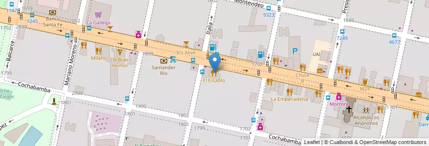Mapa de ubicacion de El Establo en Argentinië, Santa Fe, Departamento Rosario, Municipio De Rosario, Rosario.