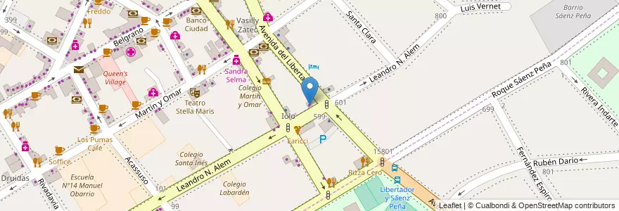 Mapa de ubicacion de El Estudio en アルゼンチン, ブエノスアイレス州, Partido De San Isidro, San Isidro.
