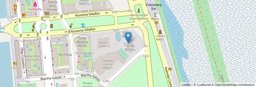 Mapa de ubicacion de El Faro, Puerto Madero en アルゼンチン, Ciudad Autónoma De Buenos Aires, Comuna 1, ブエノスアイレス.