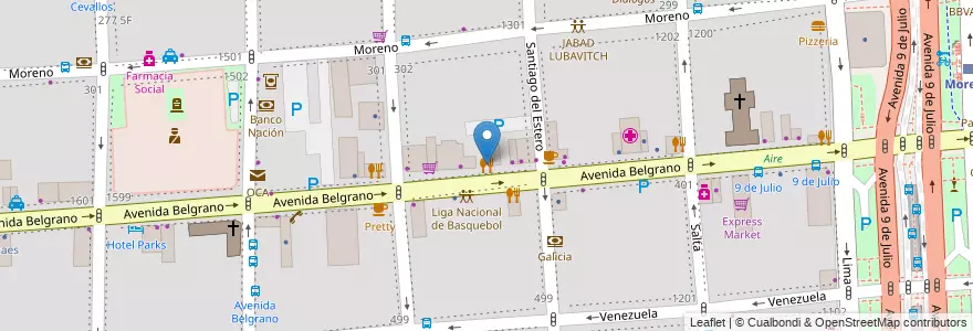 Mapa de ubicacion de El Fondin, Montserrat en 阿根廷, Ciudad Autónoma De Buenos Aires, Comuna 1, 布宜诺斯艾利斯.