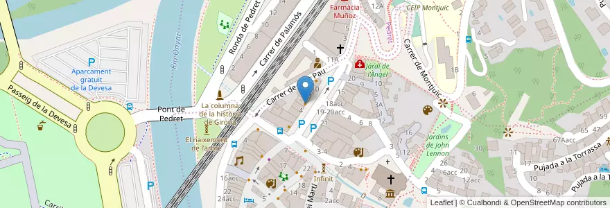 Mapa de ubicacion de El Forn en España, Cataluña, Gerona, Gironés, Gerona.