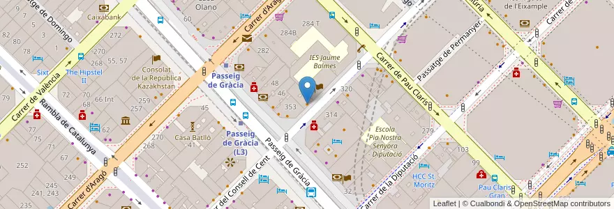 Mapa de ubicacion de El fornet en 스페인, Catalunya, Barcelona, Barcelonès, 바르셀로나.