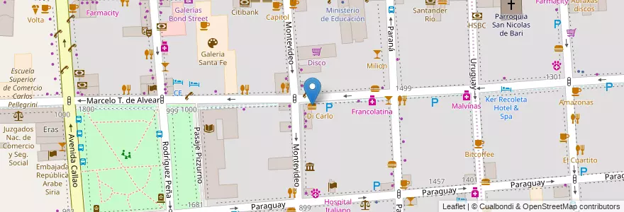Mapa de ubicacion de El Fortín, Recoleta en アルゼンチン, Ciudad Autónoma De Buenos Aires, Comuna 2, Comuna 1, ブエノスアイレス.