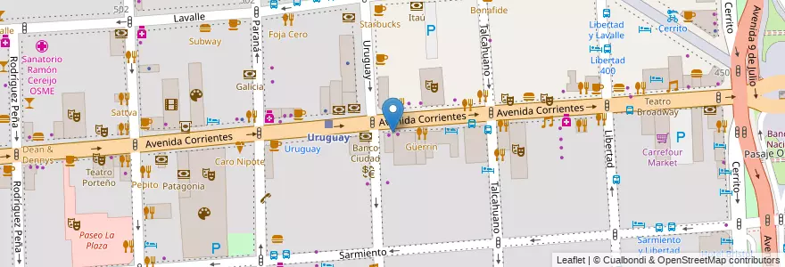 Mapa de ubicacion de El gallo cantor, San Nicolas en آرژانتین, Ciudad Autónoma De Buenos Aires, Comuna 1, Buenos Aires.