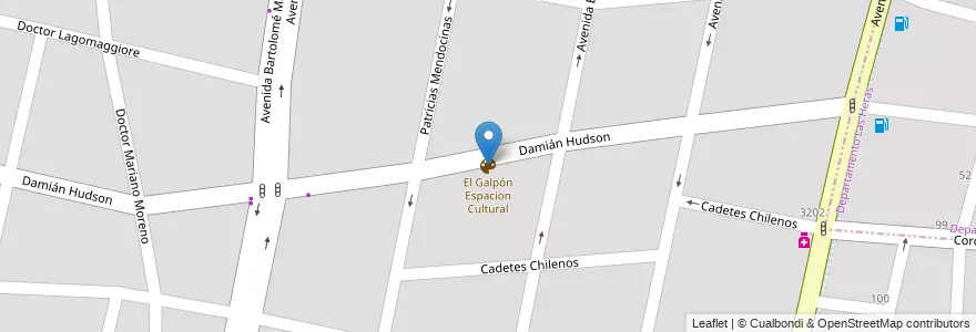 Mapa de ubicacion de El Galpón Espacion Cultural en Argentinien, Chile, Mendoza.
