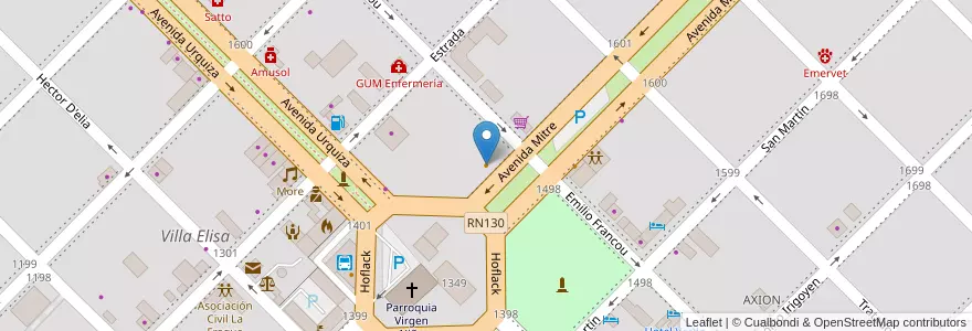 Mapa de ubicacion de El Garage en Argentina, Entre Ríos, Departamento Colón, Distrito Segundo, Villa Elisa, Villa Elisa.