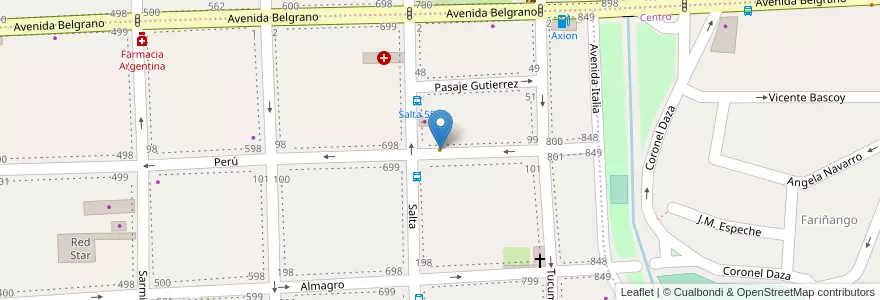 Mapa de ubicacion de El Gardelito en Argentinien, Catamarca, Departamento Capital, Municipio De San Fernando Del Valle De Catamarca, San Fernando Del Valle De Catamarca.