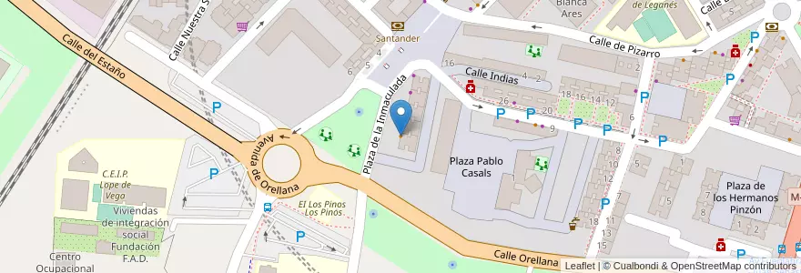 Mapa de ubicacion de El garito del Nene en 스페인, Comunidad De Madrid, Comunidad De Madrid, Área Metropolitana De Madrid Y Corredor Del Henares, Leganés.