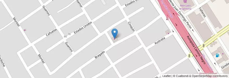 Mapa de ubicacion de El Gauchito en Arjantin, Buenos Aires, Partido De Lomas De Zamora, Ingeniero Budge.