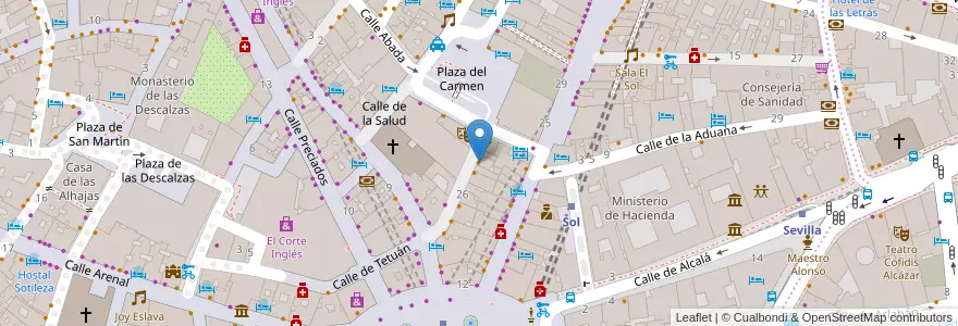 Mapa de ubicacion de El Gaucho en إسبانيا, منطقة مدريد, منطقة مدريد, Área Metropolitana De Madrid Y Corredor Del Henares, مدريد.