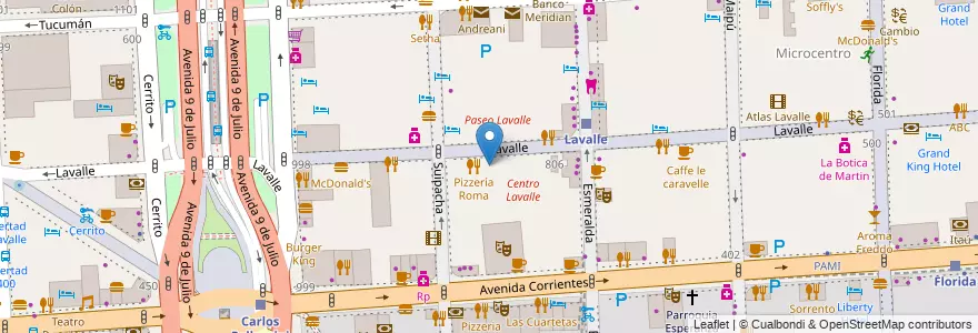 Mapa de ubicacion de El Gaucho, San Nicolas en アルゼンチン, Ciudad Autónoma De Buenos Aires, Comuna 1, ブエノスアイレス.