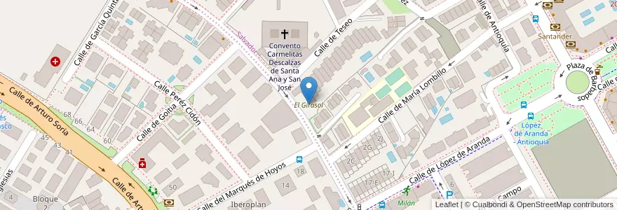 Mapa de ubicacion de El Girasol en Spain, Community Of Madrid, Community Of Madrid, Área Metropolitana De Madrid Y Corredor Del Henares, Madrid.