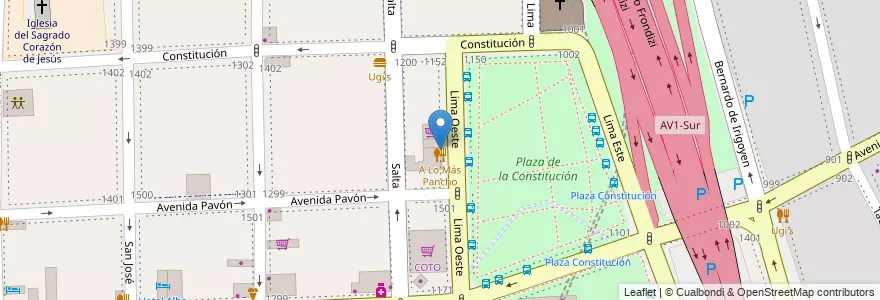 Mapa de ubicacion de El Gitana, Constitucion en Arjantin, Ciudad Autónoma De Buenos Aires, Comuna 1, Buenos Aires.