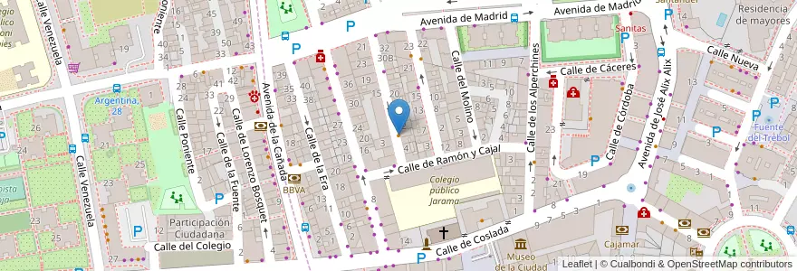 Mapa de ubicacion de El Globo Rojo en اسپانیا, بخش خودمختار مادرید, بخش خودمختار مادرید, Área Metropolitana De Madrid Y Corredor Del Henares, San Fernando De Henares, Coslada.