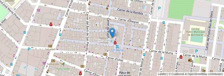Mapa de ubicacion de El Glop en スペイン, バレンシア州, València / Valencia, Comarca De València, València.