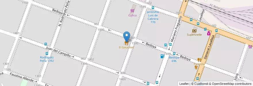 Mapa de ubicacion de El Gourmet en آرژانتین, Córdoba, Departamento Capital, Pedanía Capital, Córdoba, Municipio De Córdoba.