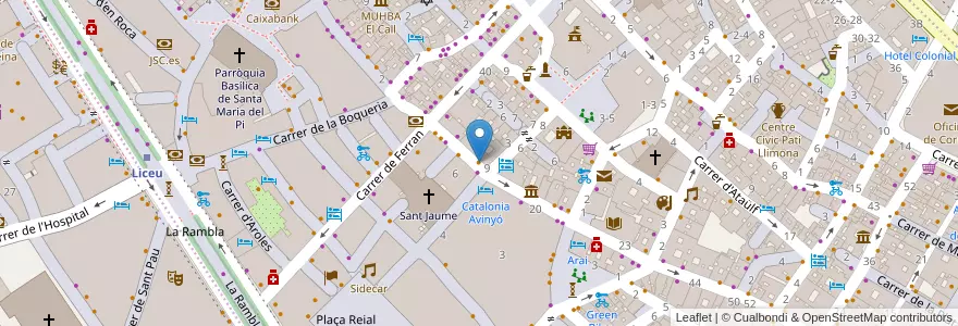 Mapa de ubicacion de El Gran Cafe en España, Catalunya, Barcelona, Barcelonès, Barcelona.