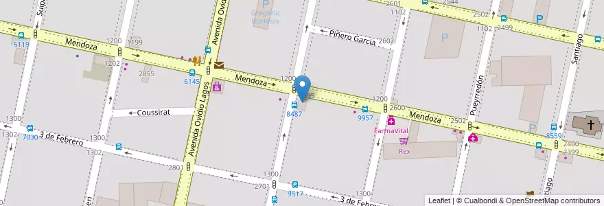 Mapa de ubicacion de El Gran Chopp en Argentinië, Santa Fe, Departamento Rosario, Municipio De Rosario, Rosario.