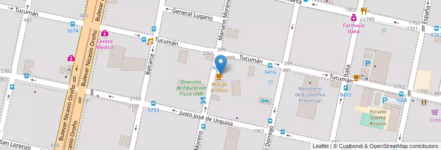 Mapa de ubicacion de El Gran Reactor en アルゼンチン, サンタフェ州, Departamento Rosario, Municipio De Rosario, ロサリオ.
